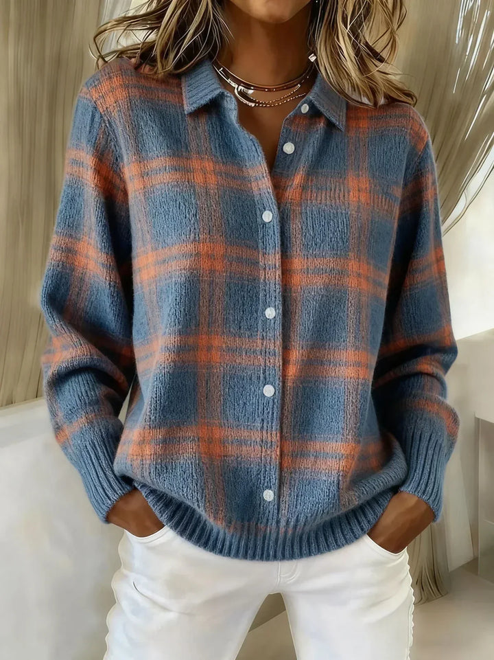 Sonia | Soft Knit Plaid Cardigan