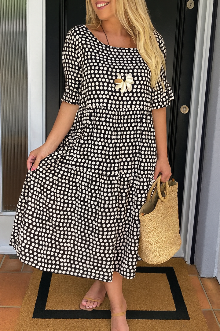 GRACE | SABLE SHORT-SLEEVE MIDI DRESS