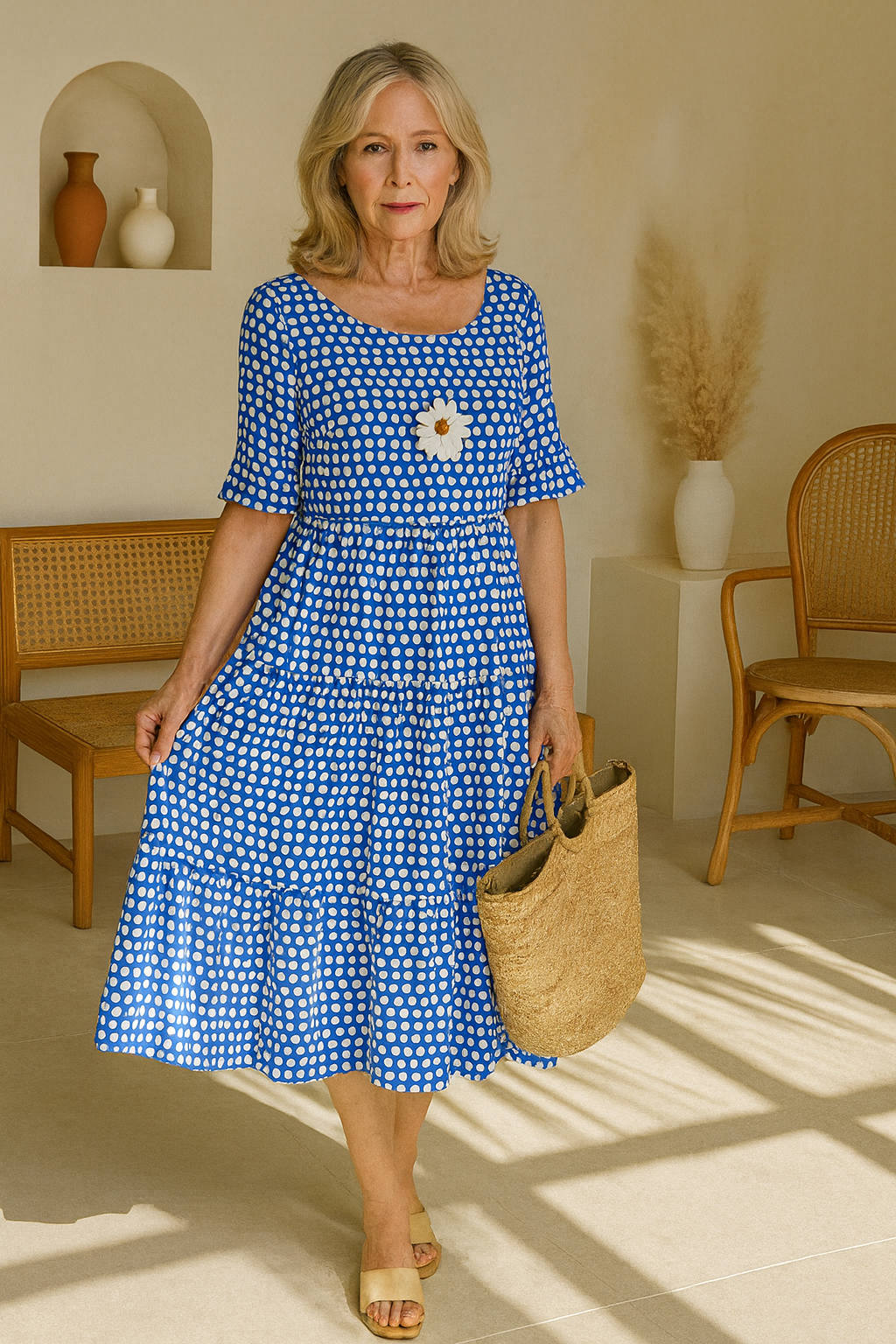 GRACE | SABLE SHORT-SLEEVE MIDI DRESS