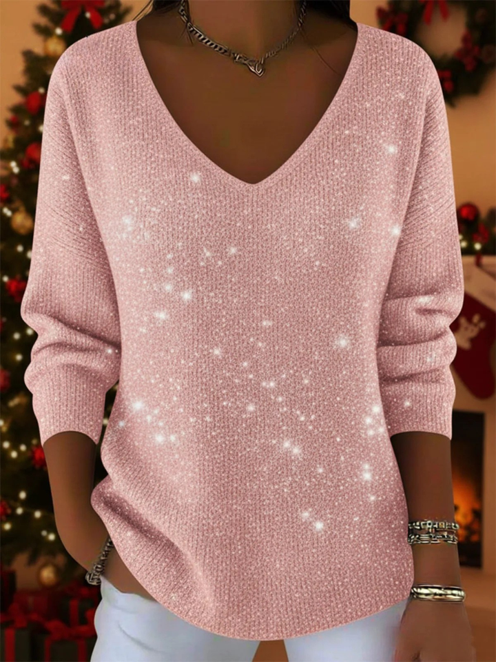 María — The festive V-neck sweater to shine at Christmas