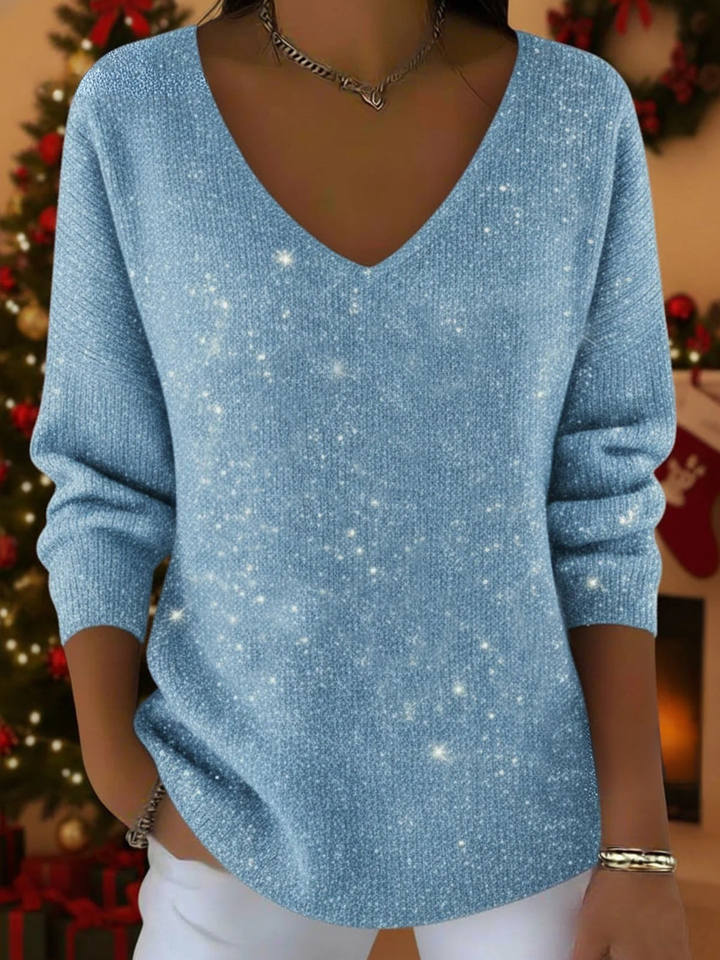 María — The festive V-neck sweater to shine at Christmas