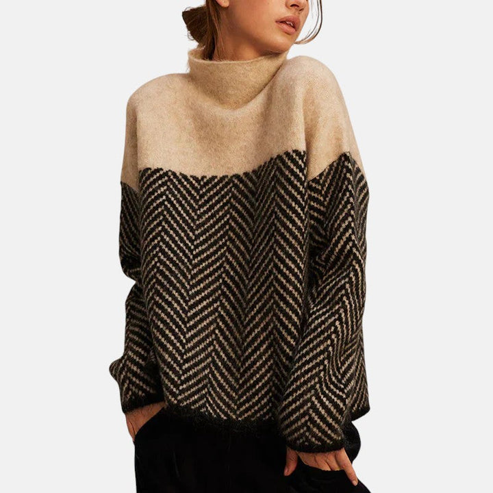LILA HERRINGBONE KNIT SWEATER