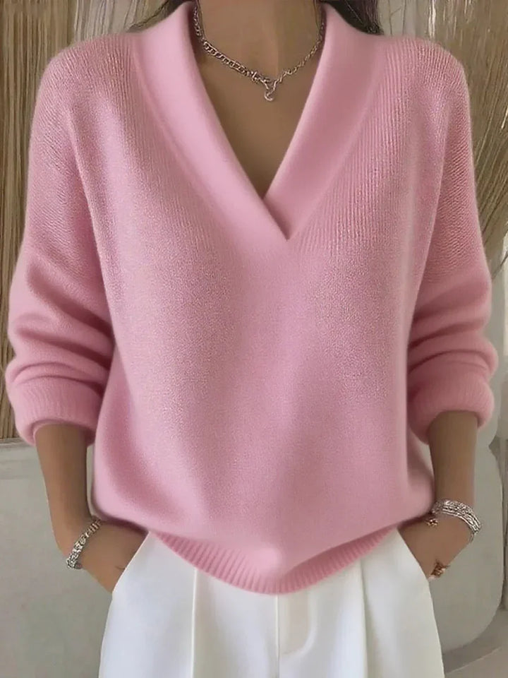 ROSEMERE RELAXED V-NECK KNIT