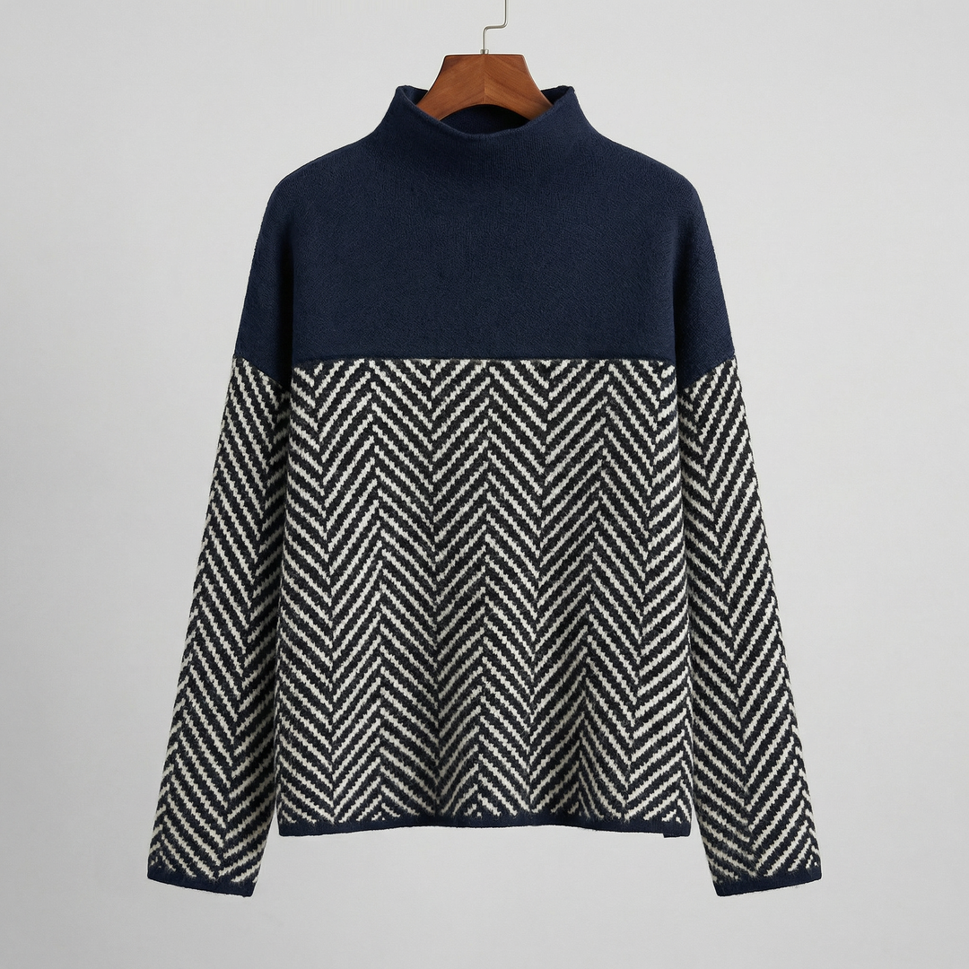 LILA HERRINGBONE KNIT SWEATER